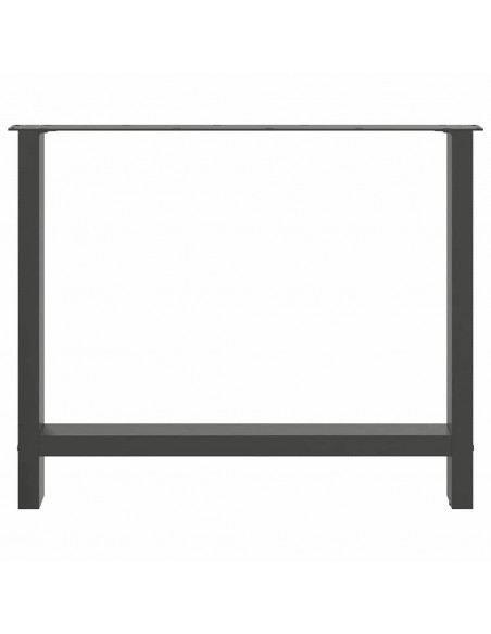 Gambe per Tavolino Antracite 2 pz 90x(72-73) cm Acciaio
