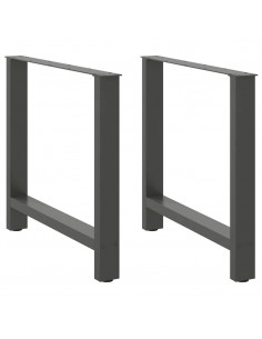 Gambe per Tavolino Antracite 2 pz 70x(72-73) cm Acciaio