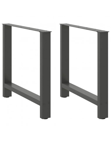 Gambe per Tavolino Antracite 2 pz 70x(72-73) cm Acciaio