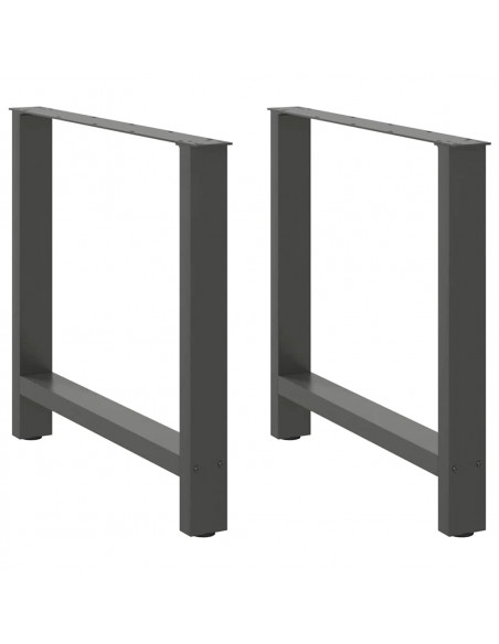 Gambe per Tavolino Antracite 2 pz 70x(72-73) cm Acciaio