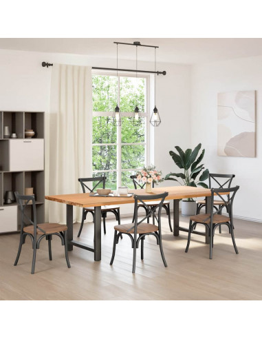 Gambe per Tavolino Antracite 2 pz 70x(72-73) cm Acciaio