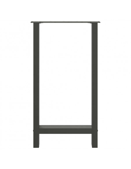 Gambe per tavolo da bar antracite 2 pz 50x(90-91) cm in acciaio