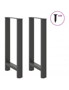 Gambe per tavolo da bar antracite 2 pz 40x(90-91) cm in acciaio 2