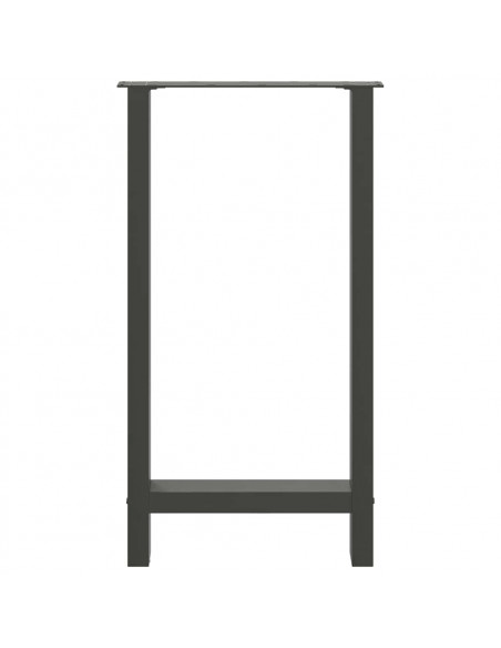 Gambe per tavolo da bar antracite 2 pz 40x(90-91) cm in acciaio