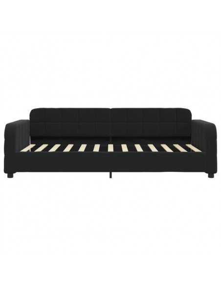 Divano Letto Estraibile con Cassetti Nero 100x200 cm in Velluto