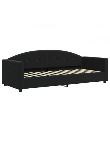 Divano Letto con Materasso Nero 80x200 cm in Velluto
