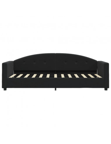 Divano Letto con Materasso Nero 80x200 cm in Velluto