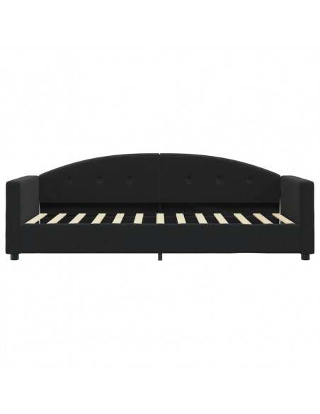 Divano Letto con Materasso Nero 80x200 cm in Velluto