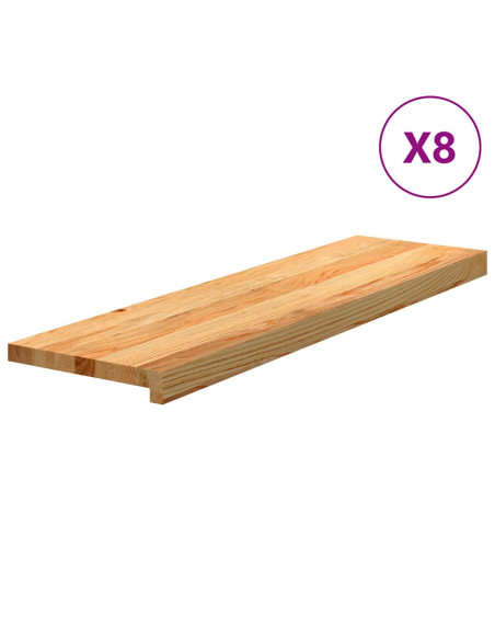 Gradini 8 pz Marrone Chiaro 90x25x2 cm Legno Massello Rovere