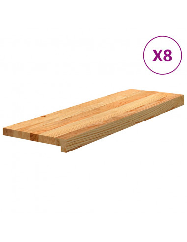 Gradini 8 pz Marrone Chiaro 80x25x2 cm Legno Massello Rovere