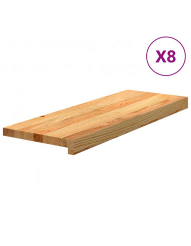 Gradini 8 pz Marrone Chiaro 70x25x2 cm Legno Massello Rovere