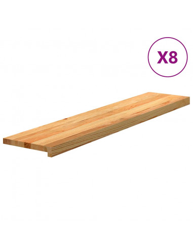 Gradini 8 pz Marrone Chiaro 120x30x2 cm Legno Massello Rovere