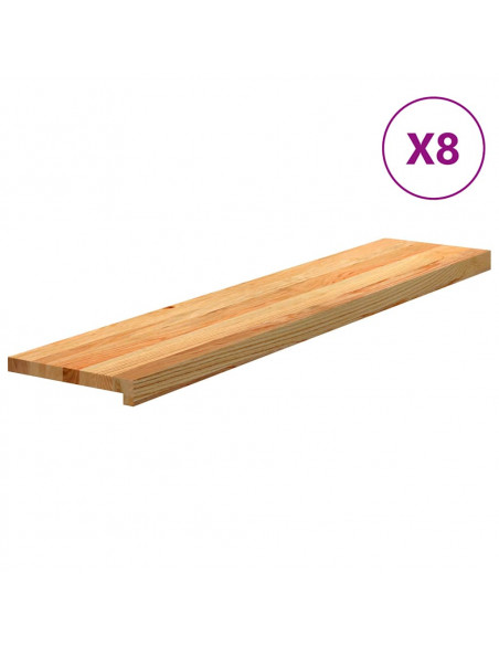 Gradini 8 pz Marrone Chiaro 120x25x2 cm Legno Massello Rovere