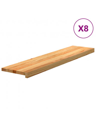 Gradini 8 pz Marrone Chiaro 110x30x2 cm Legno Massello Rovere
