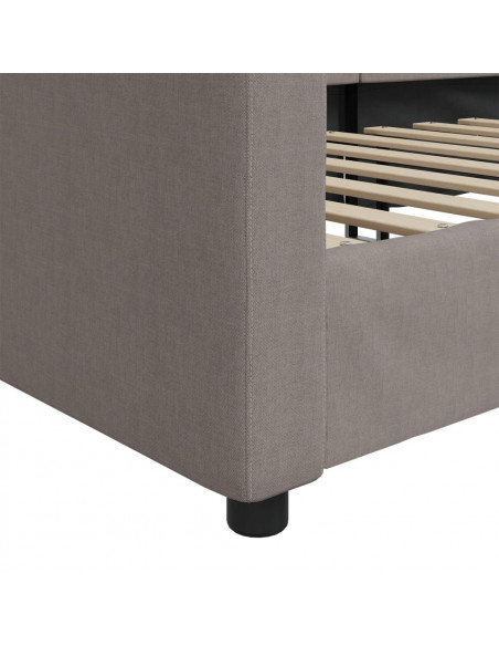 Letto da Giorno Tortora 80x200 cm in Tessuto