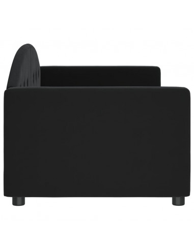 Letto da Giorno Nero 80x200 cm in Velluto