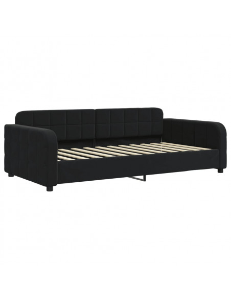 Letto da Giorno Nero 100x200 cm in Velluto