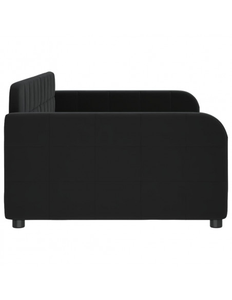Letto da Giorno Nero 100x200 cm in Velluto