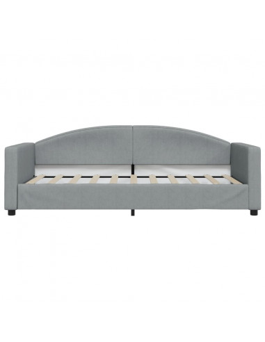 Letto da Giorno Grigio Chiaro 90x190 cm in Tessuto