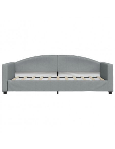 Letto da Giorno Grigio Chiaro 90x190 cm in Tessuto
