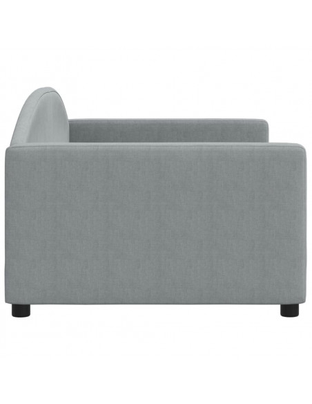 Letto da Giorno Grigio Chiaro 90x190 cm in Tessuto