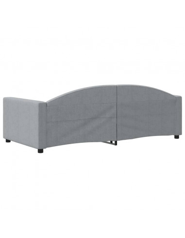 Letto da Giorno Grigio Chiaro 90x190 cm in Tessuto