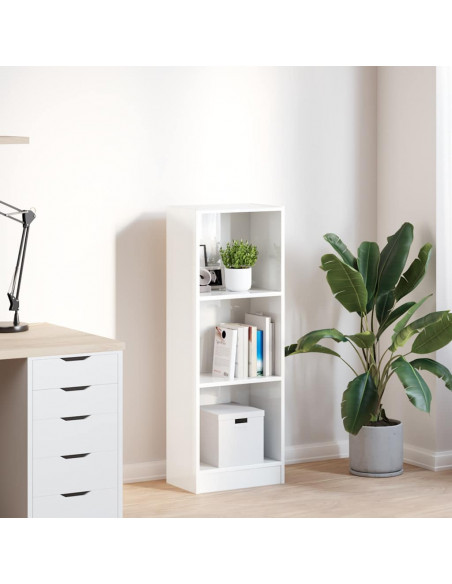 Libreria Bianco Lucido 40x24x109 cm in Legno Multistrato