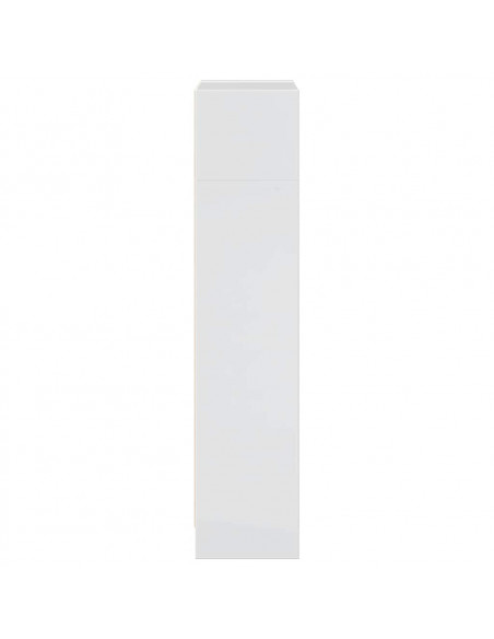 Libreria Bianco Lucido 40x24x109 cm in Legno Multistrato