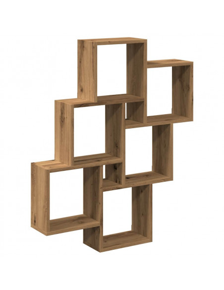 Mensola a Muro a Cubo Artigianale 78x15x93 cm Legno Multistrato