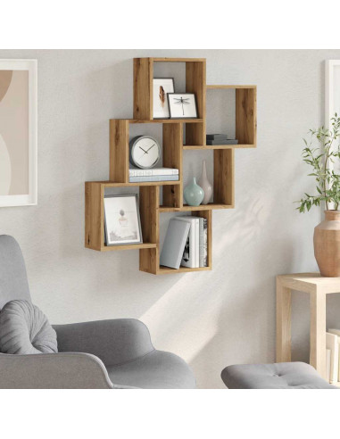 Mensola a Muro a Cubo Artigianale 78x15x93 cm Legno Multistrato