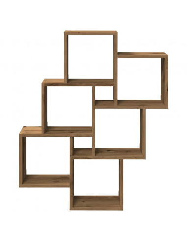 Mensola a Muro a Cubo Artigianale 78x15x93 cm Legno Multistrato