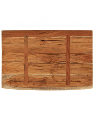 Mensola a Muro 60x40x3,8cm Rettangolare Legno Acacia Bordi Vivi