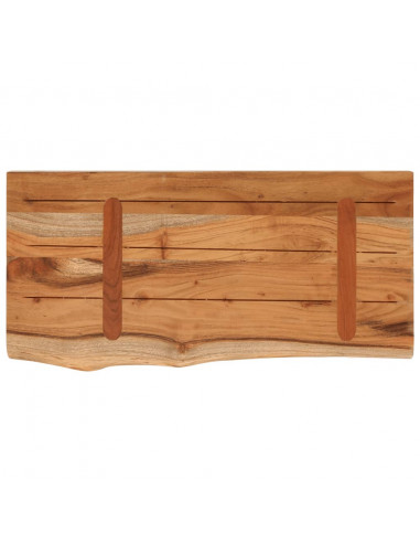 Mensola a Muro 60x30x3,8cm Rettangolare Legno Acacia Bordi Vivi