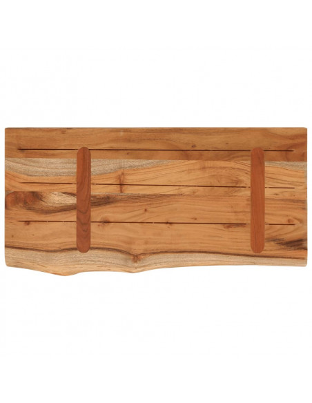 Mensola a Muro 60x30x3,8cm Rettangolare Legno Acacia Bordi Vivi