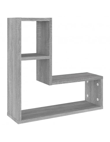Mensole a Parete 2pz Grigio Sonoma 50x15x50cm Legno Multistrato