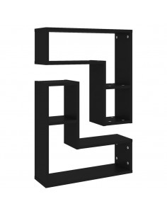 Mensole a Muro 2 pz Nere 50x15x50 cm in Legno Multistrato