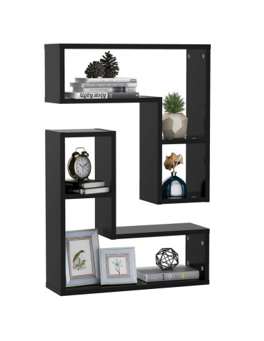 Mensole a Muro 2 pz Nere 50x15x50 cm in Legno Multistrato