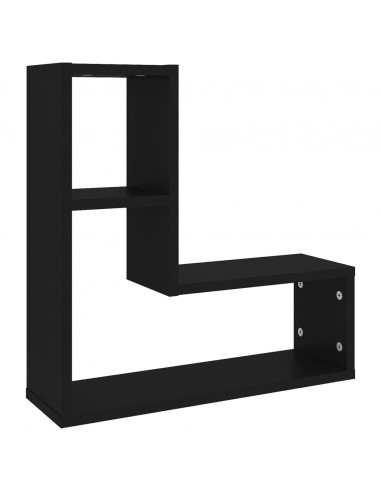 Mensole a Muro 2 pz Nere 50x15x50 cm in Legno Multistrato