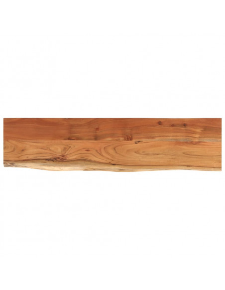 Mensola Muro 120x30x3,8cm Rettangolare Legno Acacia Bordi Vivi