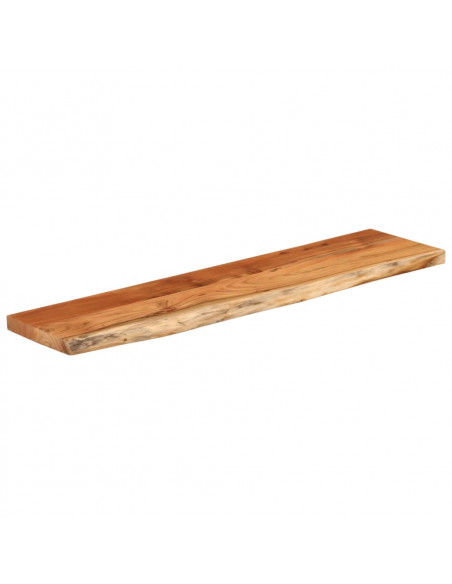 Mensola Muro 120x30x3,8cm Rettangolare Legno Acacia Bordi Vivi
