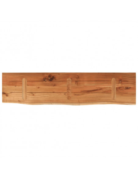 Mensola Muro 120x30x3,8cm Rettangolare Legno Acacia Bordi Vivi