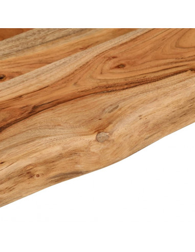 Mensola Muro 120x20x3,8cm Rettangolare Legno Acacia Bordi Vivi
