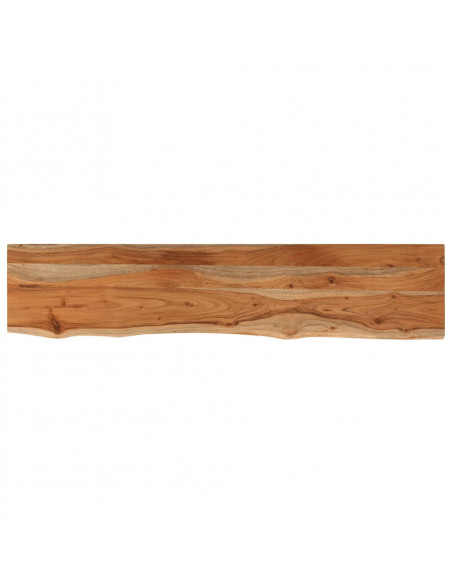 Mensola Muro 110x20x3,8cm Rettangolare Legno Acacia Bordi Vivi