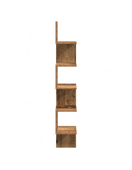 Mensola Angolare Legno Antico 20x20x127,5 cm Legno Multistrato