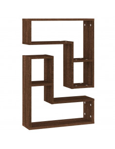 Mensole Parete 2pz Rovere Marrone 50x15x50 cm Legno Multistrato