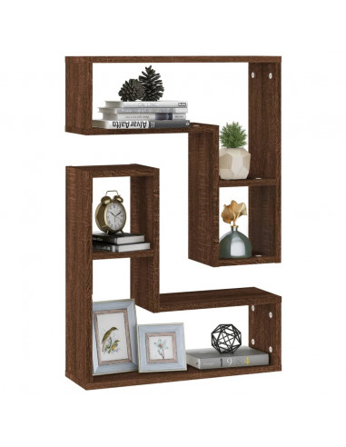 Mensole Parete 2pz Rovere Marrone 50x15x50 cm Legno Multistrato