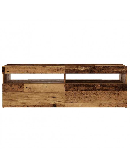 Mobile Porta TV con LED Legno Antico 120x35x40 cm Multistrato