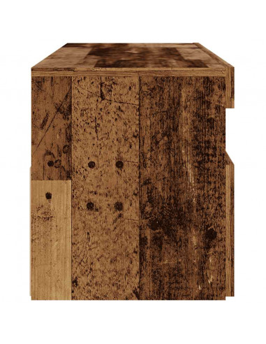 Mobile Porta TV con LED Legno Antico 120x35x40 cm Multistrato