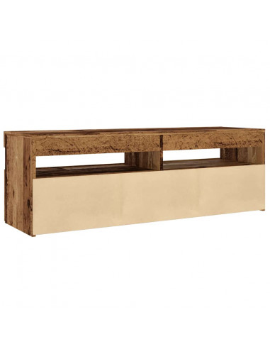 Mobile Porta TV con LED Legno Antico 120x35x40 cm Multistrato