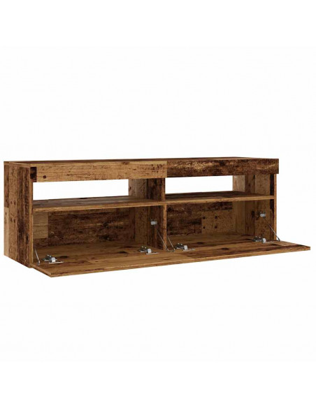 Mobile Porta TV con LED Legno Antico 120x35x40 cm Multistrato